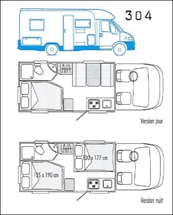 camping car CHALLENGER  PROFILE 304 modèle 2003